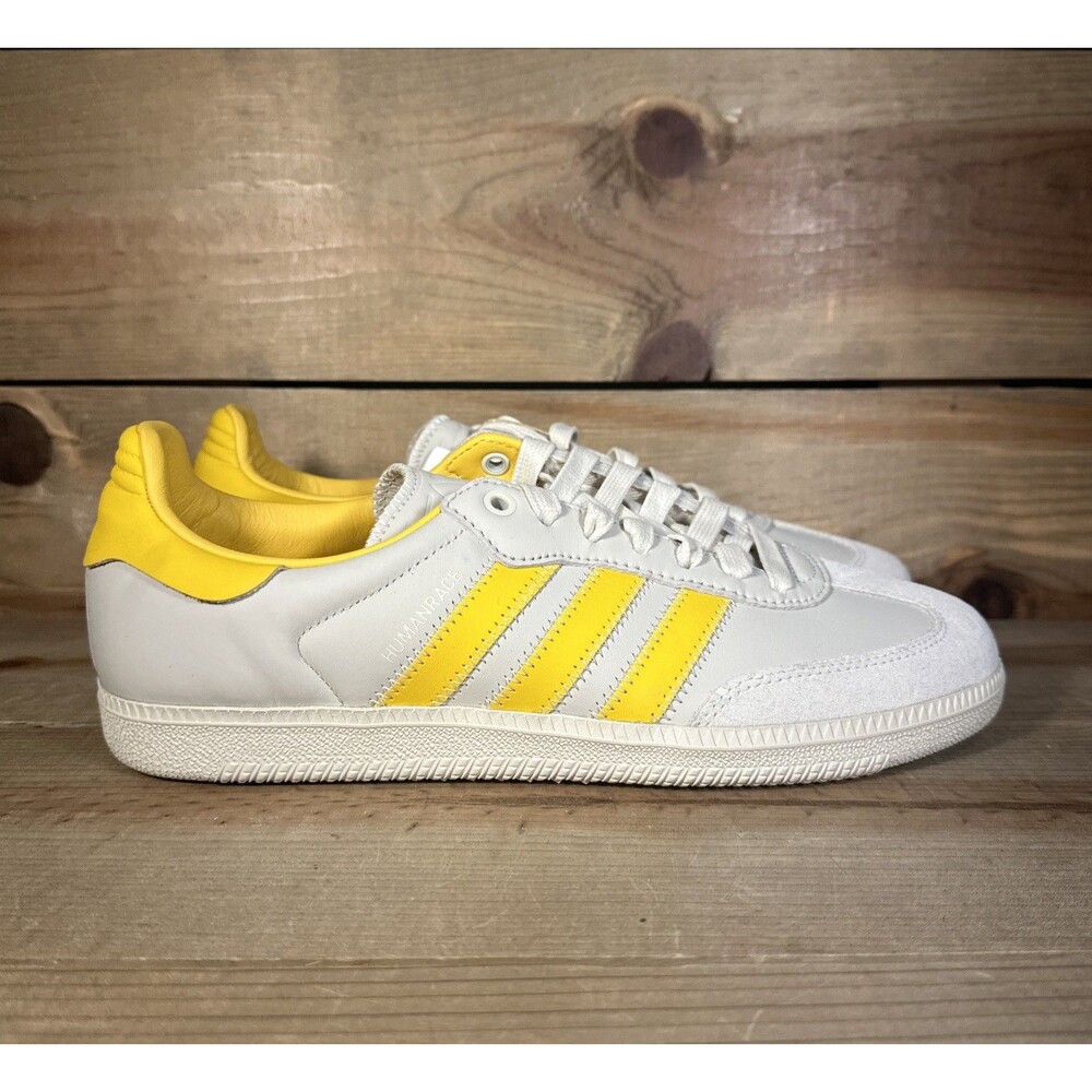 NEW Mens Size 8.5 Pharrell x Adidas Samba Humanrace “Bold Gold” Sneakers ID9068